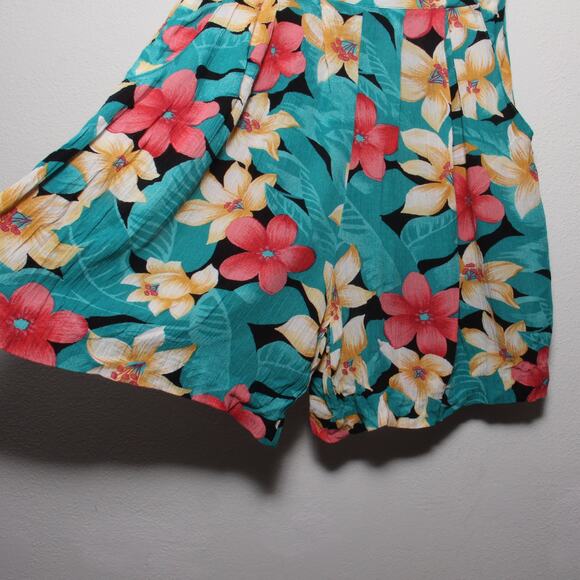 Vintage Tarazzia High Waist Floral Culottes Wide Leg Shorts Tropical Sz M - Picture 6 of 7
